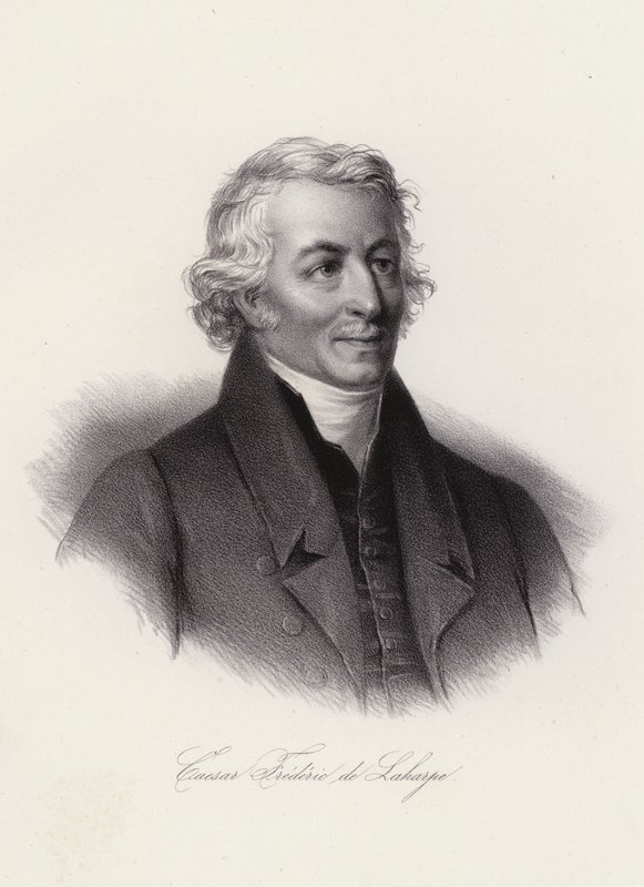 Frederic-Cesar de La Harpe, švýcarský politický vůdce a osobní učitel Alexandra I. Ruska (rytina) od Swiss School