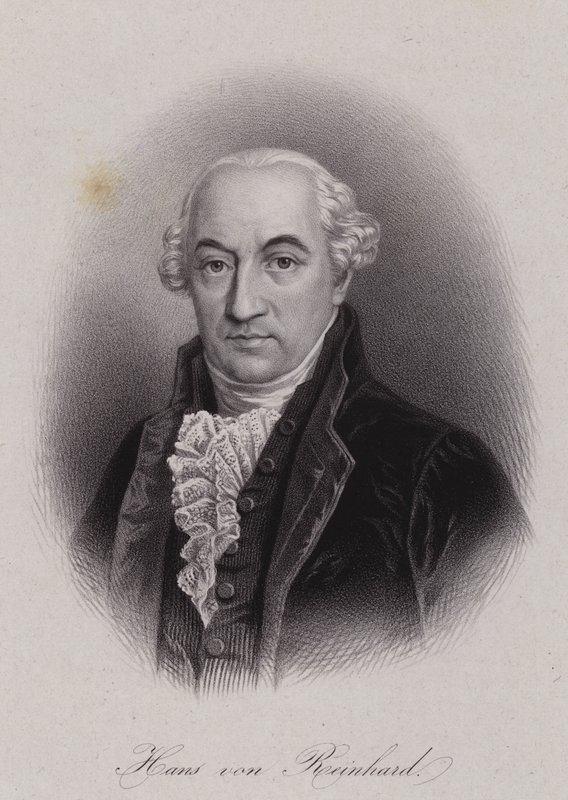 Hans von Reinhard , švýcarský politik (rytina) od Swiss School