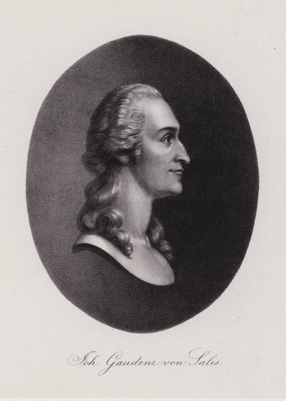 Johann Gaudenz von Salis-Seewis, švýcarský básník (rytina) od Swiss School