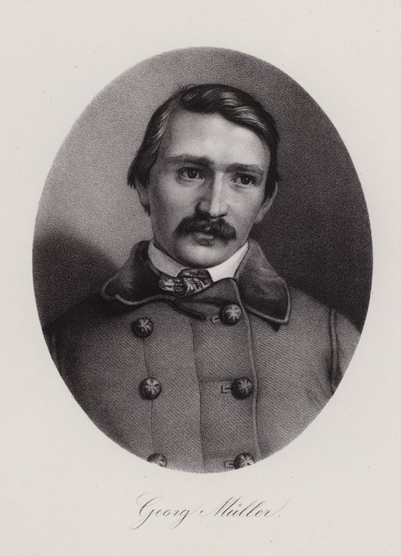 Johann Georg Mueller , švýcarský architekt a malíř (rytina) od Swiss School