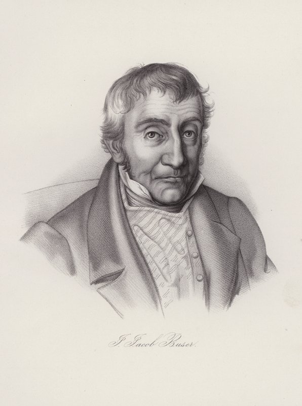 Johann Jakob Buser , švýcarský politik (rytina) od Swiss School