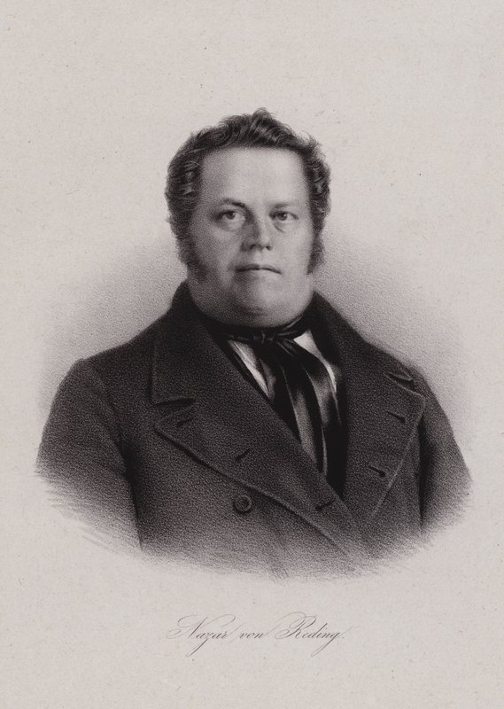 Nazar von Reding , švýcarský politik (rytina) od Swiss School