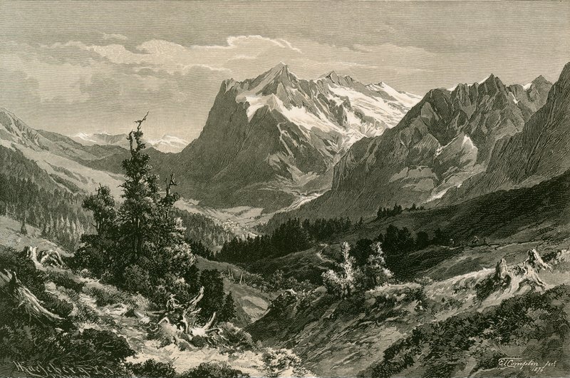 Poblíž Grindelwald, Berner Oberland od Swiss School