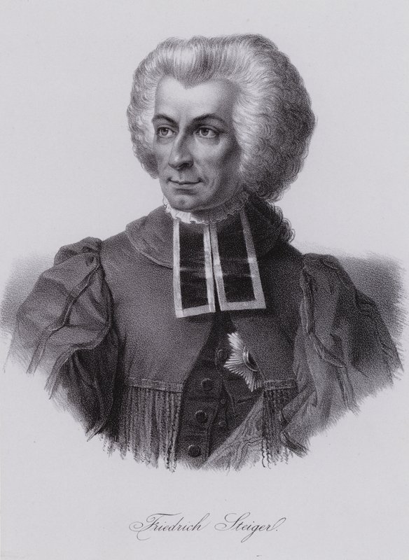 Niklaus Friedrich von Steiger, švýcarský politik (rytina) od Swiss School