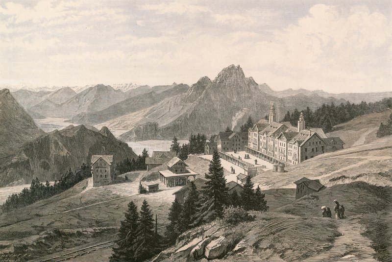 Rigi-Kaltbad, při pohledu na horu Pilatus od Swiss School