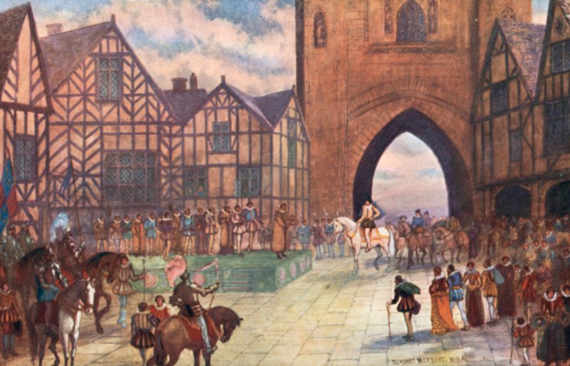 Návštěva krále Jakuba I. v Chesteru, 1617 našeho letopočtu od Sydney Herbert
