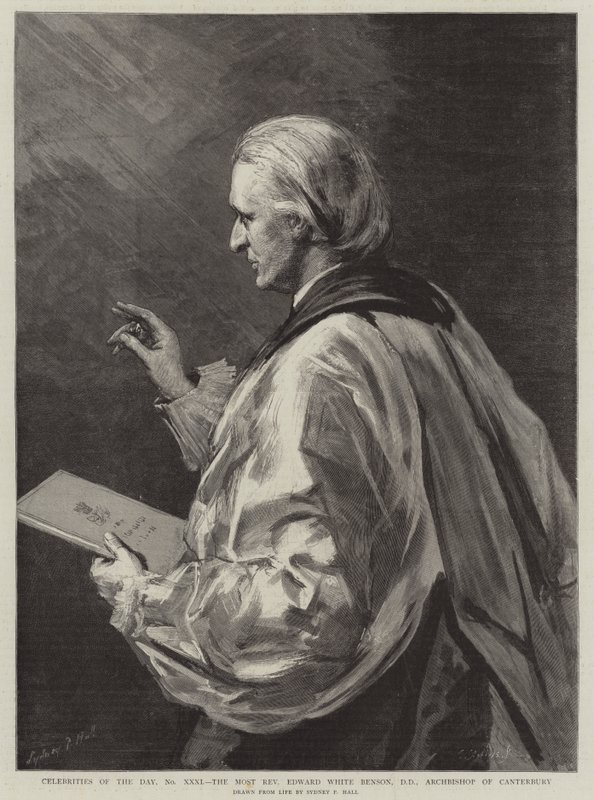 Celebrity dne, č. XXXI, nejctihodnější Edward White Benson, DD, arcibiskup z Canterbury od Sydney Prior Hall