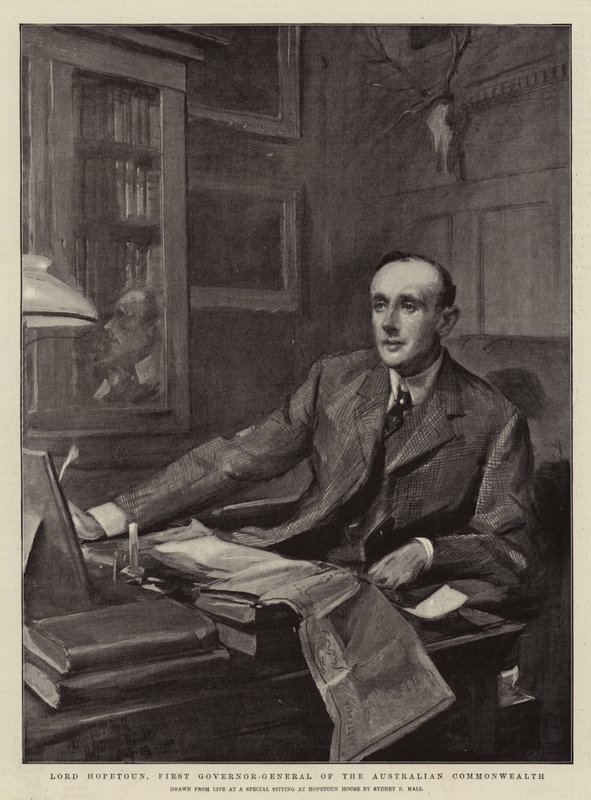 Lord Hopetoun, první generální guvernér Australského společenství od Sydney Prior Hall
