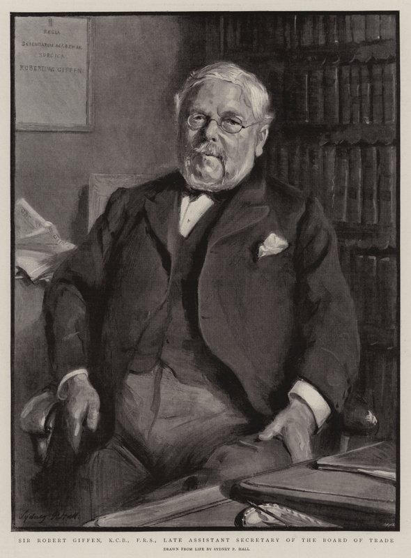 Sir Robert Giffen, KCB, FRS, zesnulý náměstek tajemníka obchodní rady od Sydney Prior Hall