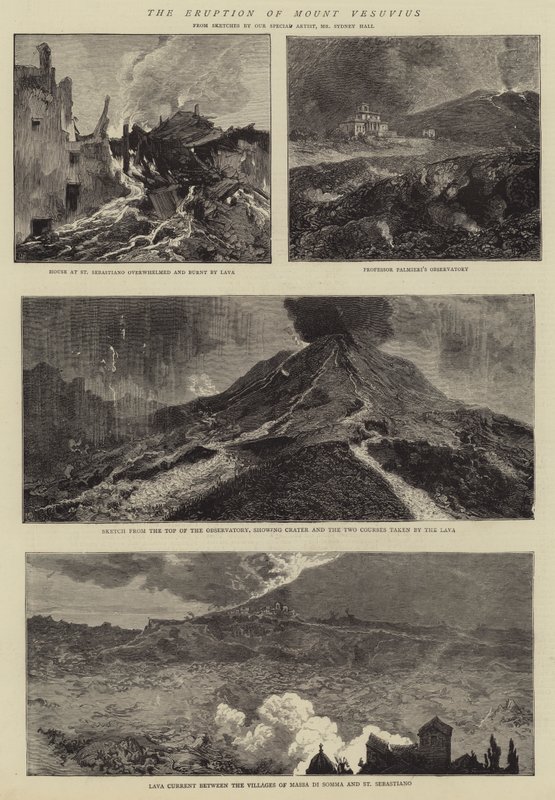 Erupce sopky Vesuv od Sydney Prior Hall