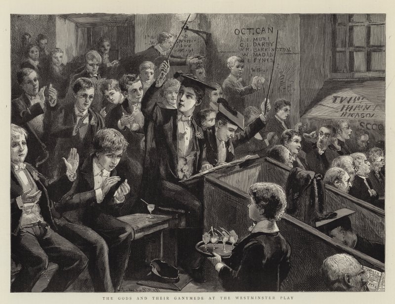 Bohové a jejich Ganymede ve Westminster Play od Sydney Prior Hall