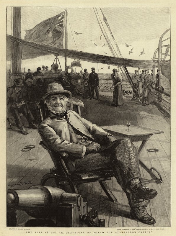 Kiel Fetes, pan Gladstone na palubě hradu Tantallon od Sydney Prior Hall