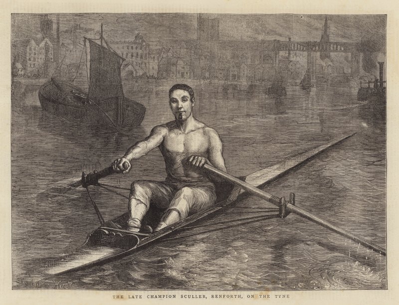 Zesnulý šampion Sculler, Renforth, na řece Tyne od Sydney Prior Hall