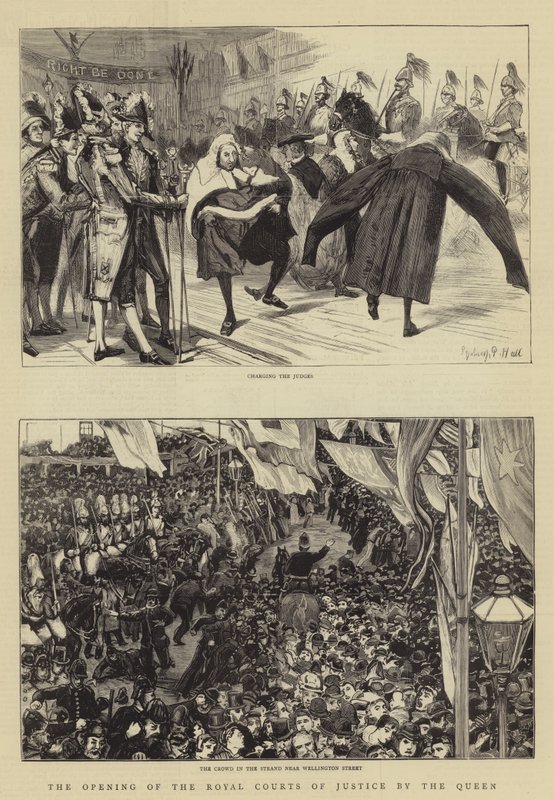 Otevření Královského soudního dvora královnou od Sydney Prior Hall