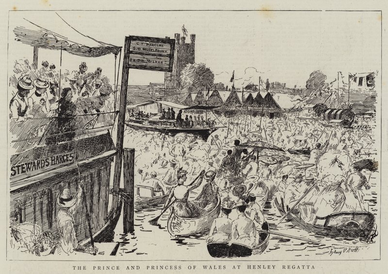 Princ a princezna z Walesu na Henley Regatta od Sydney Prior Hall