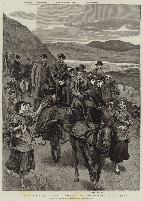 Královská návštěva Irska, překročení Gap of Dunloe, Killarney od Sydney Prior Hall