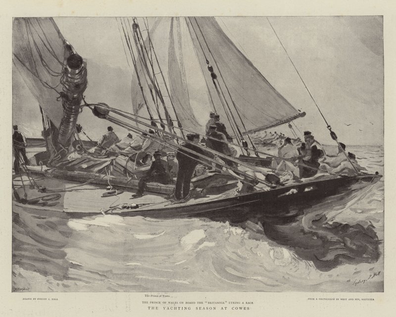 Jachtařská sezóna v Cowes od Sydney Prior Hall