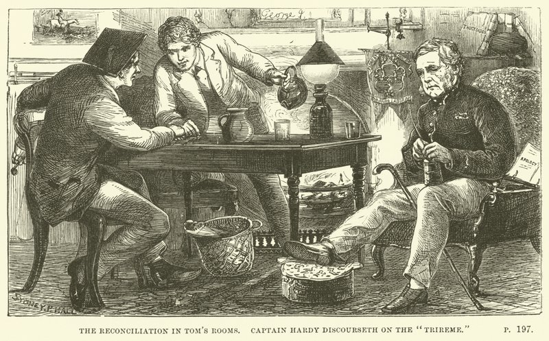 Ilustrace pro Toma Browna v Oxfordu od Thomase Hughese od Sydney Prior after Hall