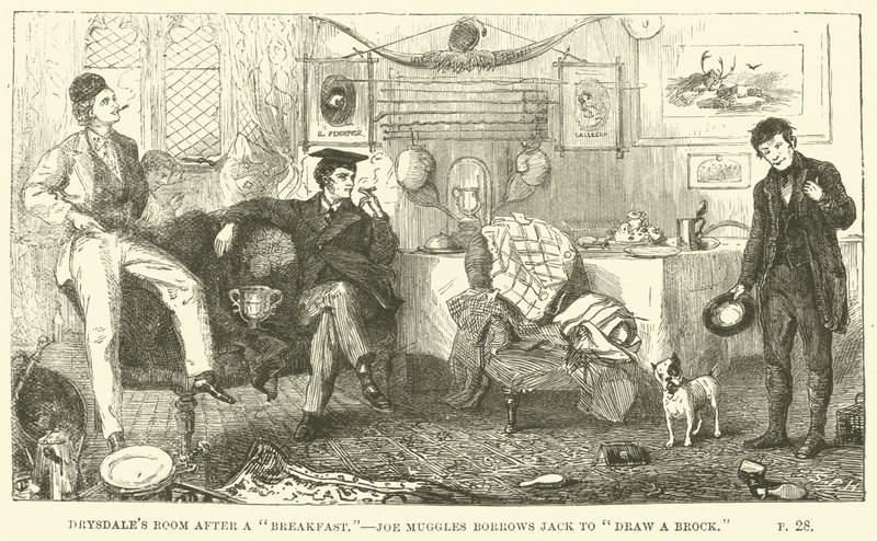 Ilustrace pro Toma Browna v Oxfordu od Thomase Hughese od Sydney Prior after Hall