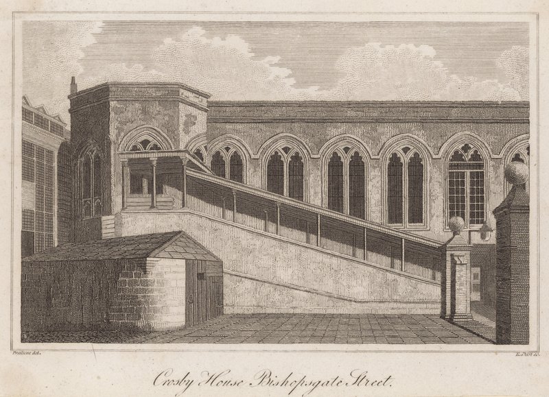 Crosby Hall, Bishopsgate Street, Londýn od T. Prattent