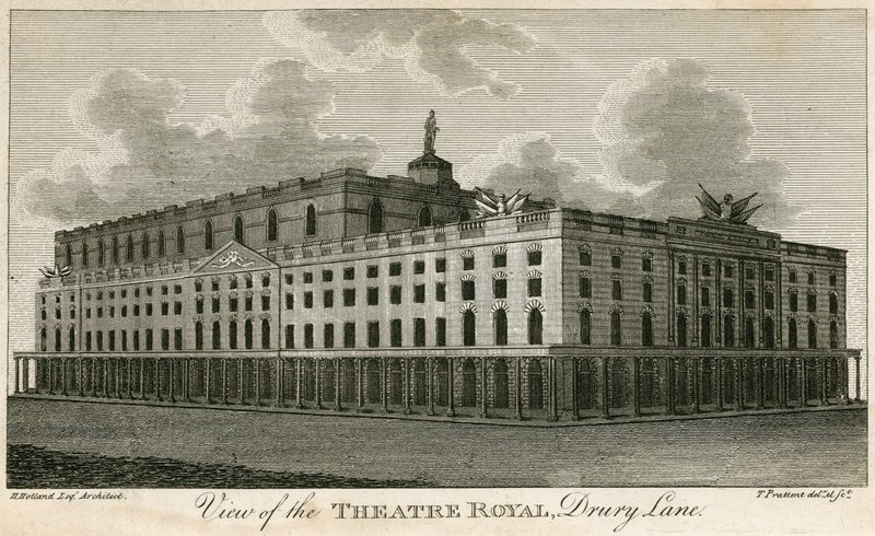 Pohled na Theatre Royal, Drury Lane, Londýn od T. Prattent