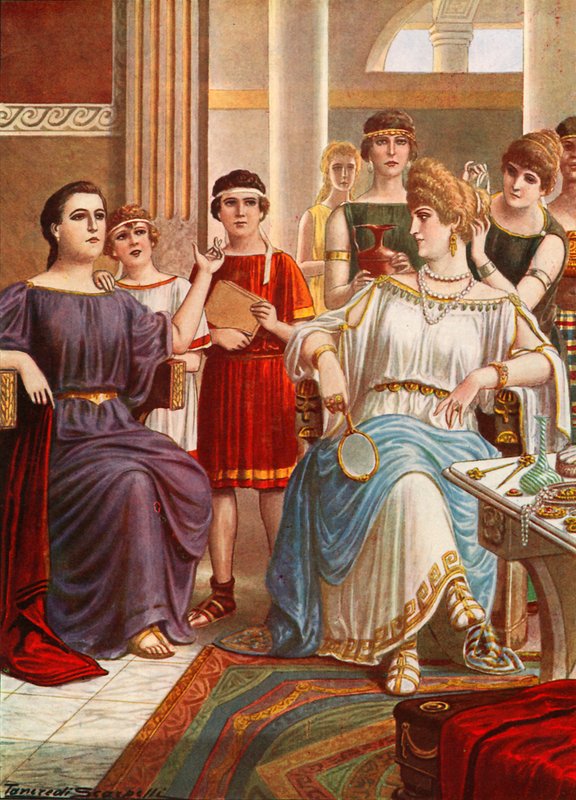 Cornelia, matka Gracchi, ukazuje své syny od Tancredi Scarpelli