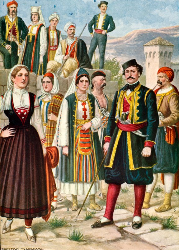 Kostýmy Dalmácie a Morlacchi od Tancredi Scarpelli
