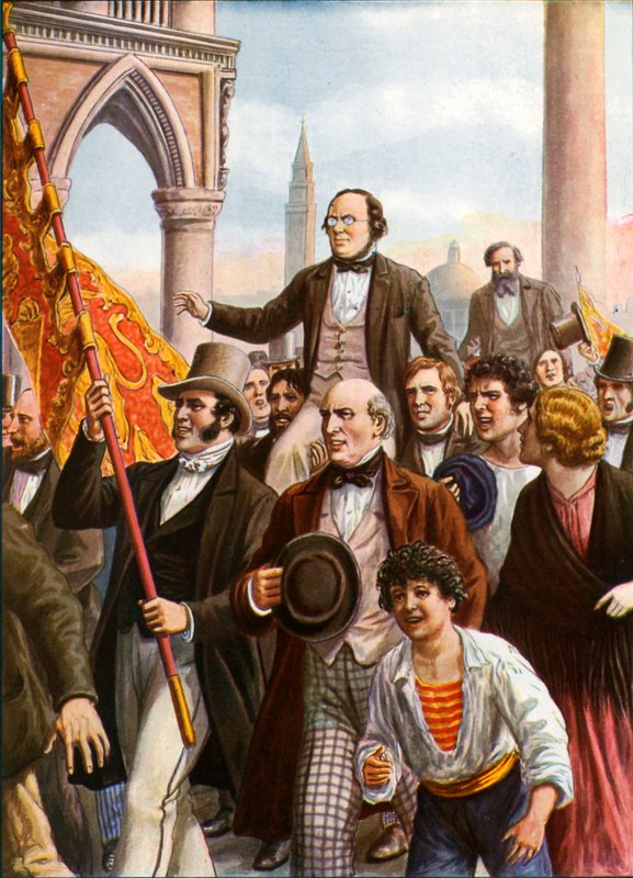 Daniele Manin a Niccolo Tommaseo propuštěni z vězení 18. března 1848 od Tancredi Scarpelli