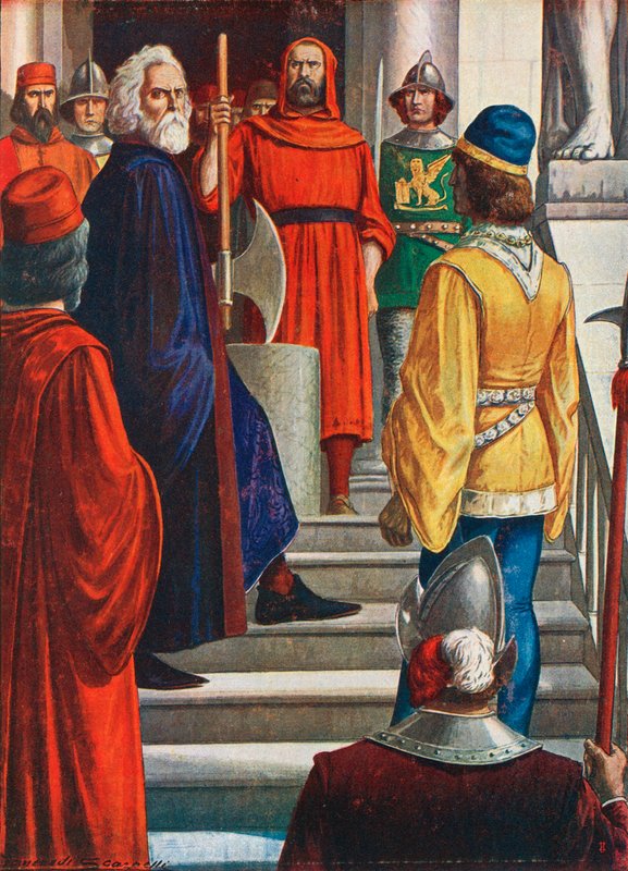 Doge Marin Faliero, který se v roce 1355 pokusil o převrat a byl sťat od Tancredi Scarpelli