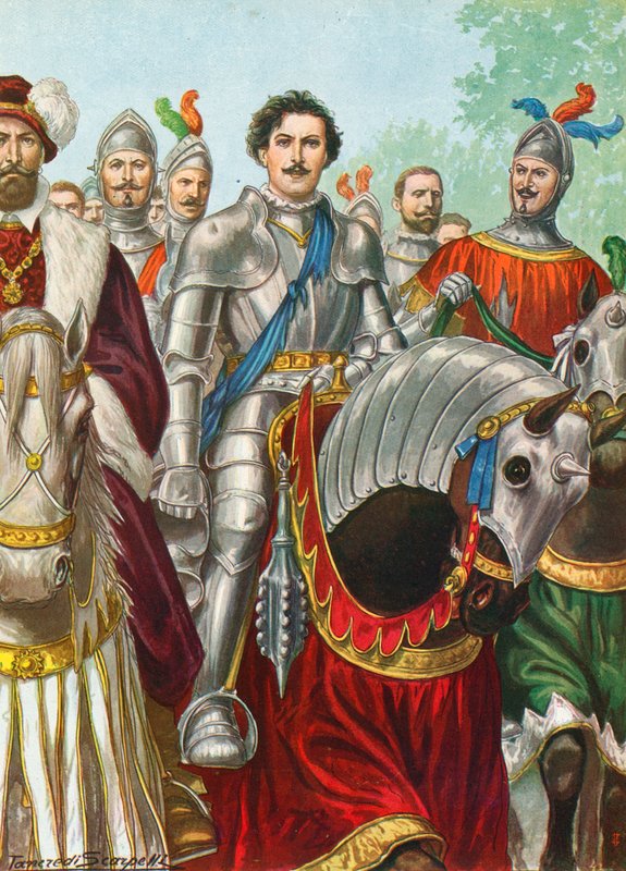 Ettore Fieramosca po bitvě u Barletty v roce 1503 od Tancredi Scarpelli