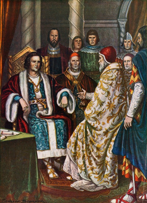 Rozhovor franského krále Pepina s papežem Štěpánem II., 754. od Tancredi Scarpelli