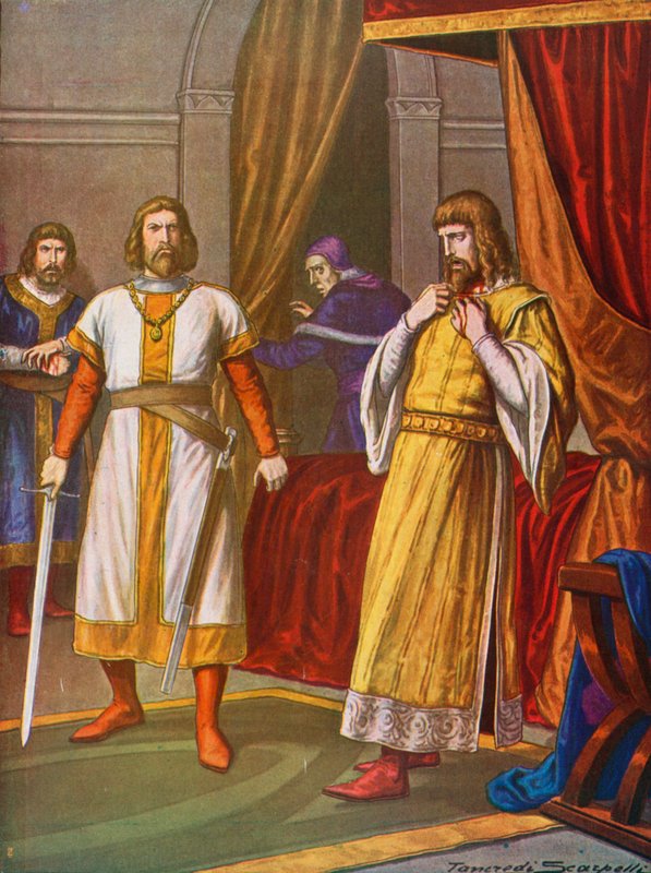 Král Filip Švábský zabit hrabstvím Otto VIII z Wittelsbachu v Bamburgu od Tancredi Scarpelli
