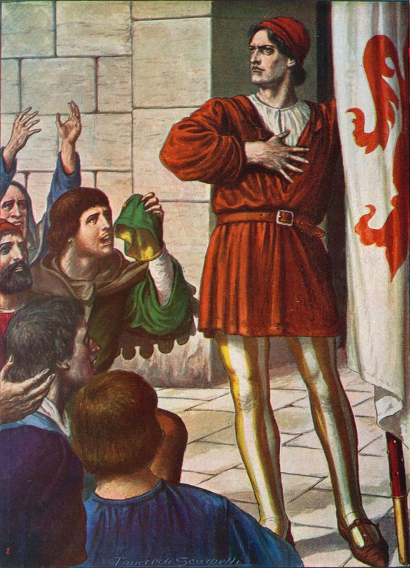 Michele di Lando před jásajícím davem, 1378 od Tancredi Scarpelli