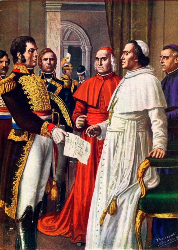 Napoleon podává oznámení o uvěznění papeže Pia VII od Tancredi Scarpelli