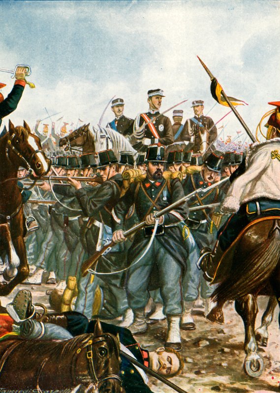 Princ Umberto v bitvě u Villafrancy, 1866 od Tancredi Scarpelli