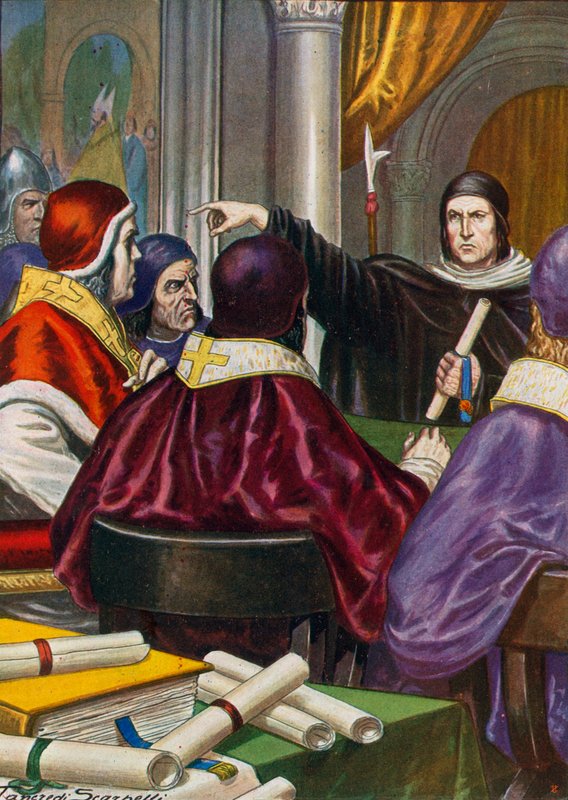 Roland z Parmy přináší dopis pro papeže Řehoře VII. od Jindřicha IV., císaře Svaté říše římské od Tancredi Scarpelli