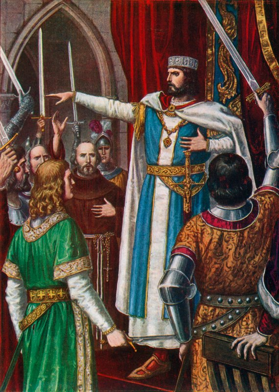 Rudolf II Burgundský korunován králem Langobardů v Pavii, 923 od Tancredi Scarpelli