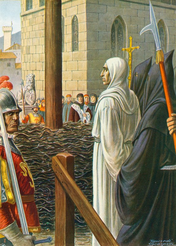 Savonarola, který má být upálen zaživa, 1498 od Tancredi Scarpelli
