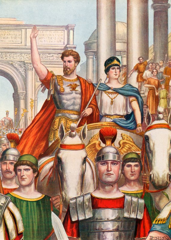 Septimius Severus vstupuje do Říma s krásnou manželkou od Tancredi Scarpelli