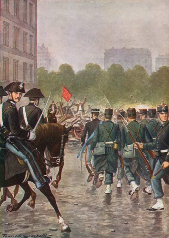 Subverzivní živly v Miláně, 1898 od Tancredi Scarpelli