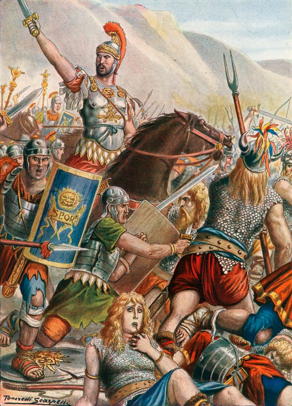 Bitva u Vercellae, nazývaná také bitva o Raudine Plain od Tancredi Scarpelli