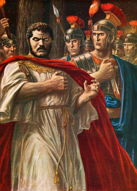 Císař Caracalla, kterého zabije Julius Martialis od Tancredi Scarpelli
