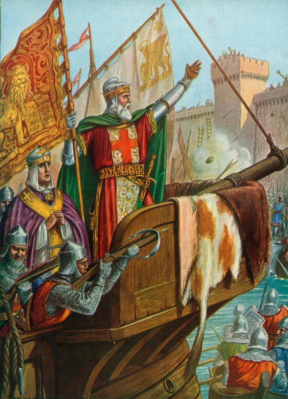 Starý dóže Enrico Dandolo při plenění Konstantinopole, 1204 od Tancredi Scarpelli