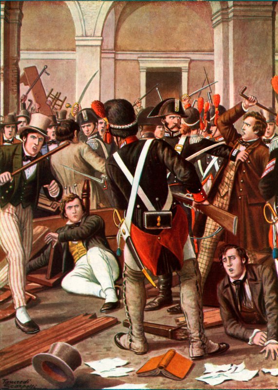 Vzpoura studentů Turínské univerzity, 1821 od Tancredi Scarpelli