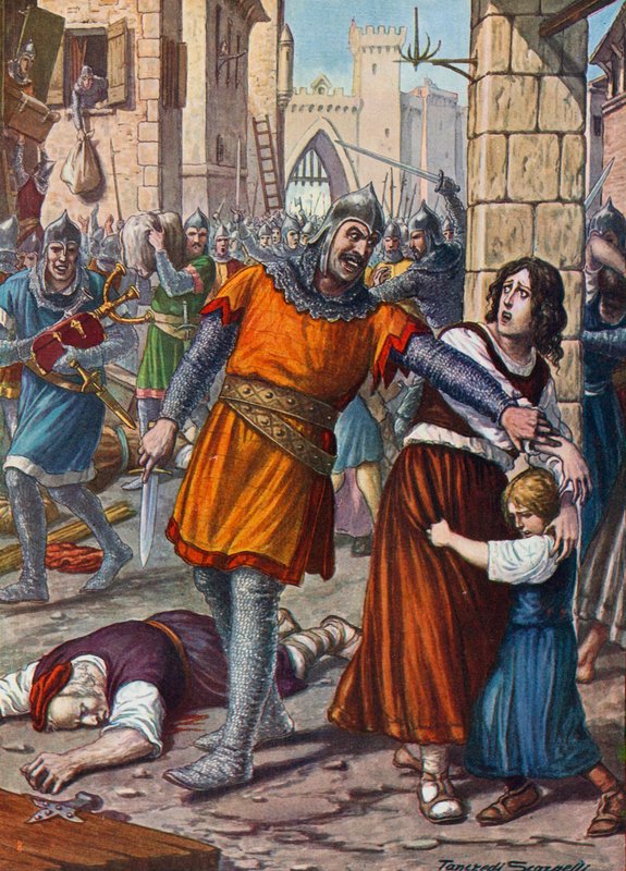 Theodoro vyplenil Ravennu v roce 709 na příkaz Justiniána II od Tancredi Scarpelli