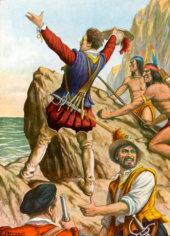 Vasco Nunez z Balboa vidí Tichý oceán od Tancredi Scarpelli