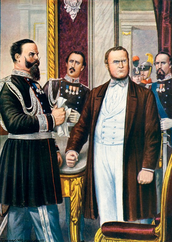 Victor Emanuel a Cavour se dozvěděli o příměří ve Villafrance, 12. července 1859 od Tancredi Scarpelli