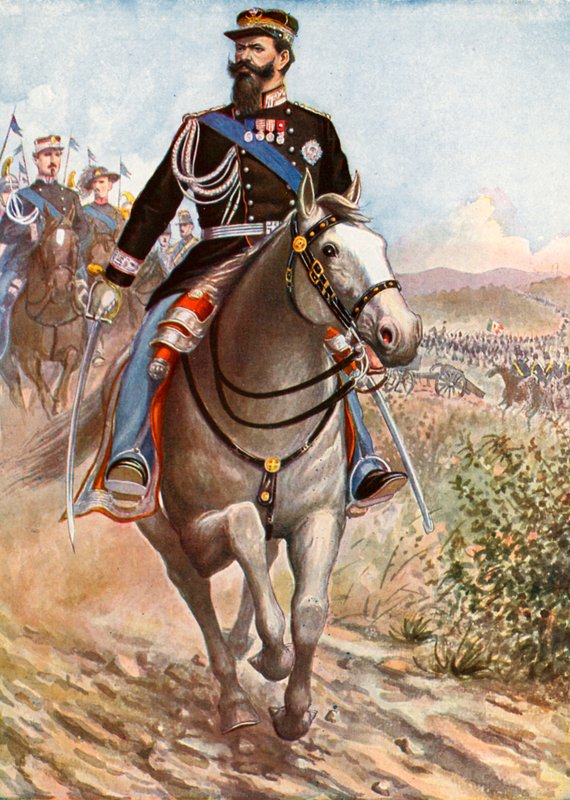 Viktor Emanuel provádí přehlídku vojáků pro krymskou válku od Tancredi Scarpelli