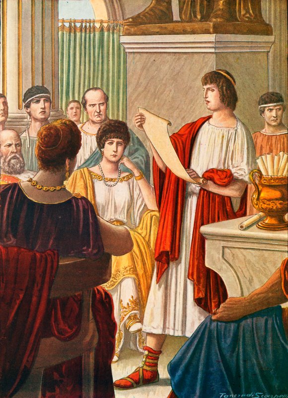 Virgil četl své básně Augustovi s Octavií od Tancredi Scarpelli