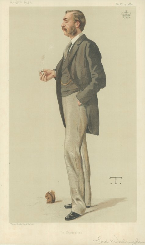 Lord Walsingham, přírodovědec, 9. září 1882, karikatura Vanity Fair od Theobald Chartran
